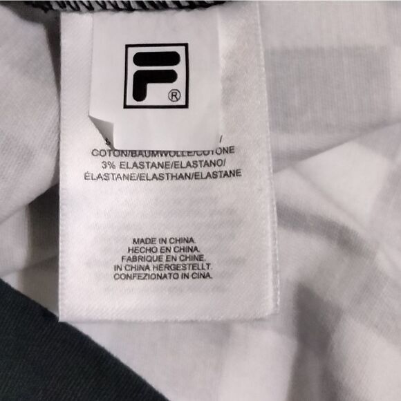 FILA Mini Skirt Black & White Checks with Yellow Size L Back Zipper - Picture 7 of 10